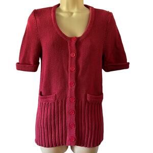 Banana Republic XS Rose Pink Short Sleeve Cardigan Sweater Tunic